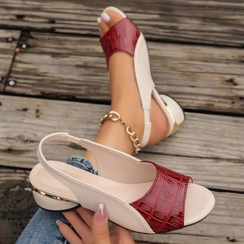 Eliana | Women's Open Toe Slingback Block Heel Sandals