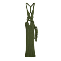 Eliora | Women's Elastic Waist Maxi Dress in Olive Green