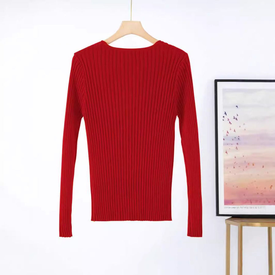 Elisa | Women's V-Neck Knit Sweater