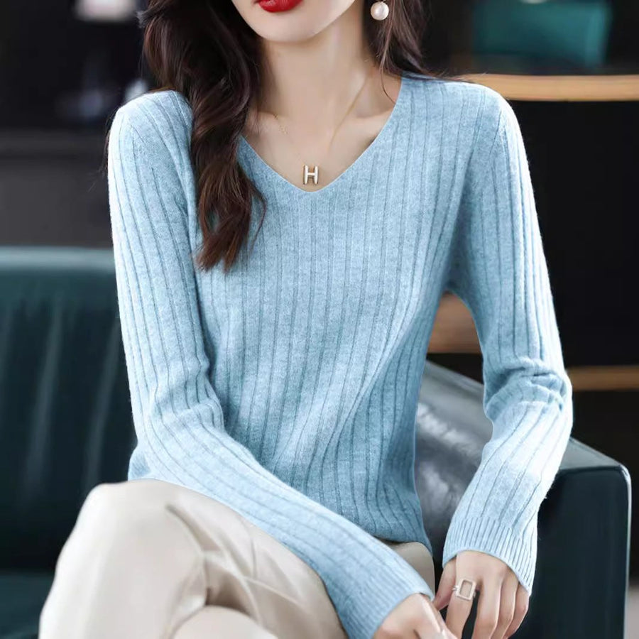 Elise | Women's V-Neck Knit Sweater