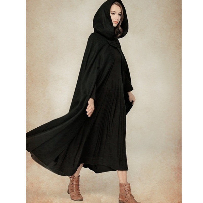 Eliza | Women's Hooded Elegant Jacket in Black
