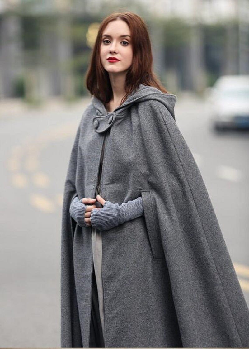 Eliza | Women's Hooded Elegant Jacket in Gray