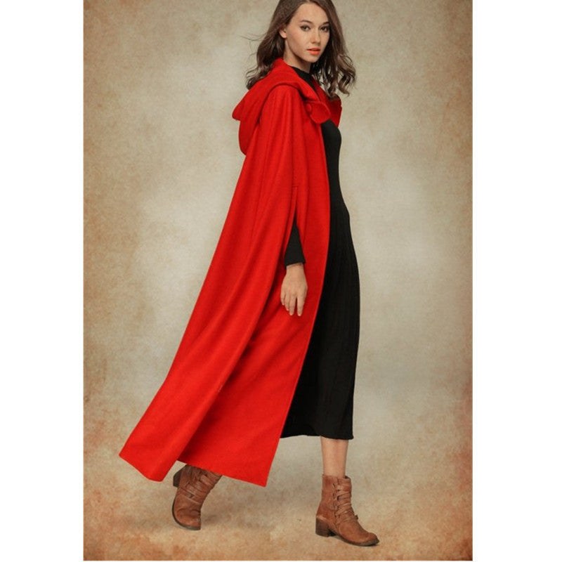 Eliza | Women's Hooded Elegant Jacket in Red