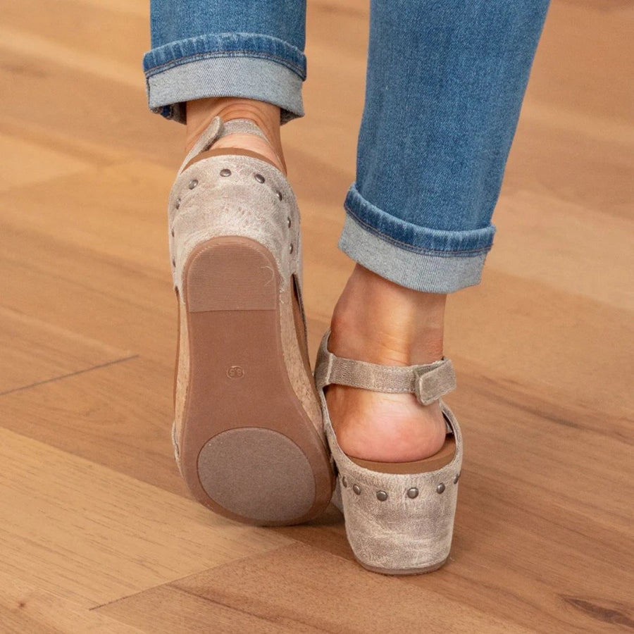 Elke | Women's Open Toe Slingback With Wedge Heel Sandals