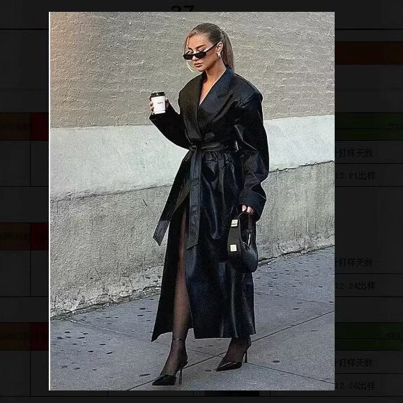 Elke | Women's Belted Elegant Trench Coat in Black