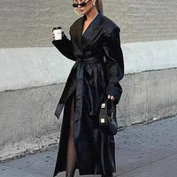 Elke | Women's Belted Elegant Trench Coat in Black