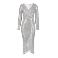 Ella | Women's Fringe Elegant Dress in White