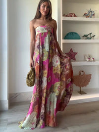 Ellaria | Women's Strapless Floral Wedding Guest Maxi Dress