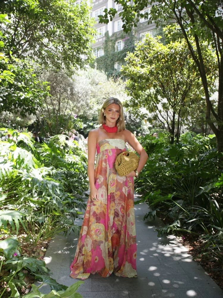 Ellaria | Women's Strapless Floral Wedding Guest Maxi Dress