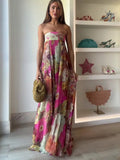 Ellaria | Women's Strapless Floral Wedding Guest Maxi Dress