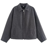 Ellinor | Women's Soft Elegant Jacket in Dark Gray