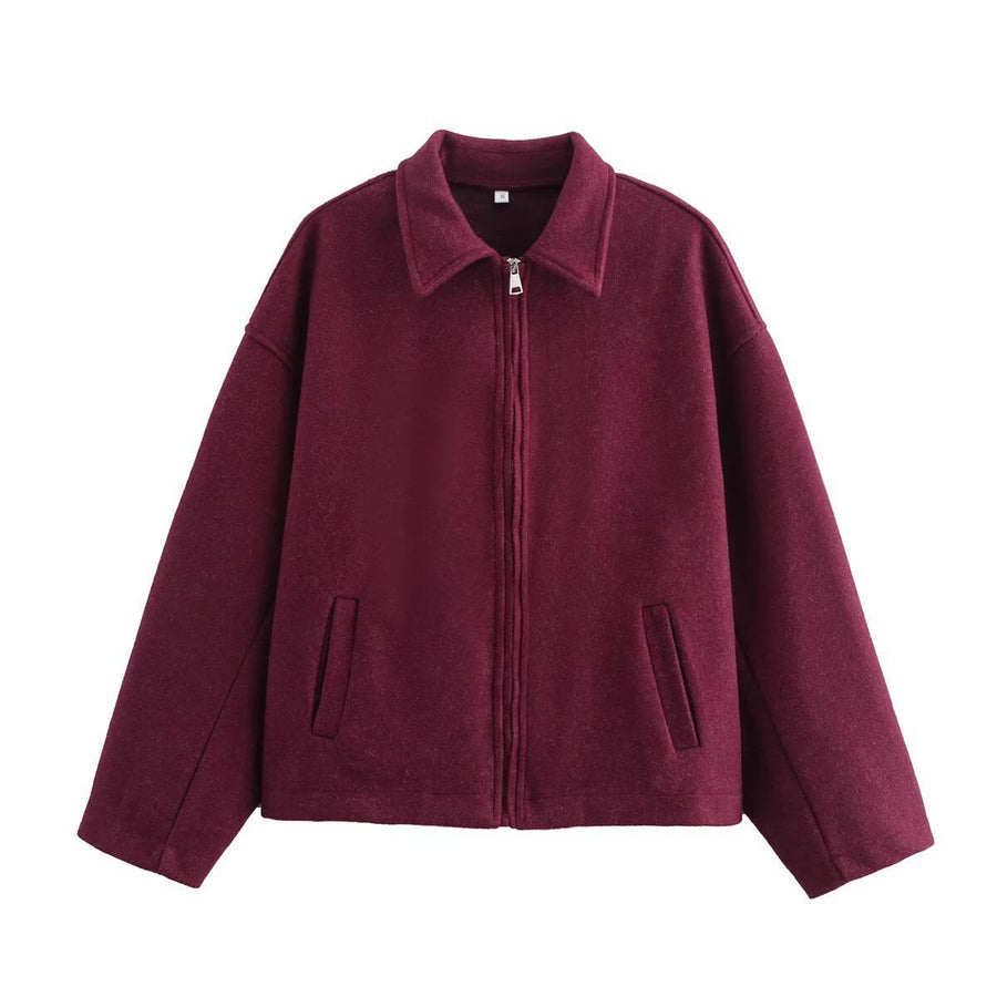 Ellinor | Women's Soft Elegant Jacket in Wine Red