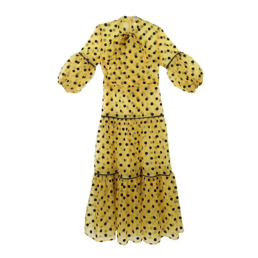 Ellinor | Women's Ruffle Elegant Fashionable Maxi Dress in Yellow