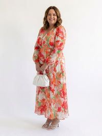 Elloise | Women's V-Neck Floral Wedding Guest Maxi Dress