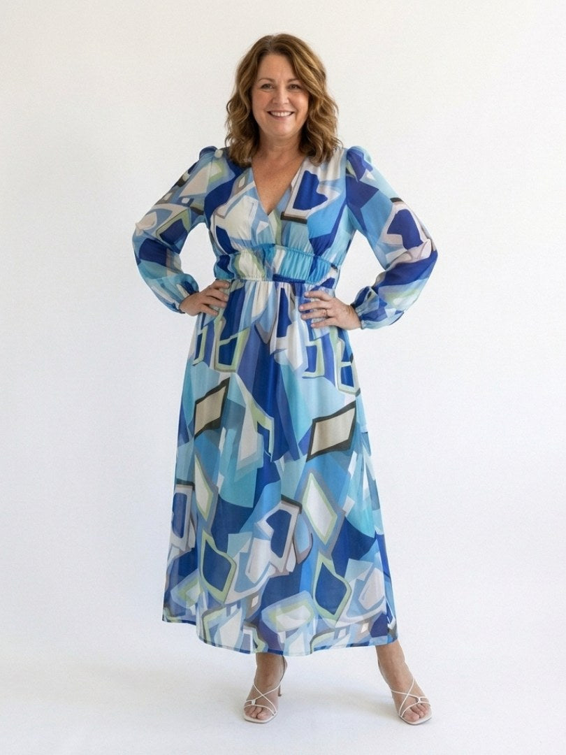 Elloise | Women's V-Neck Floral Wedding Guest Maxi Dress