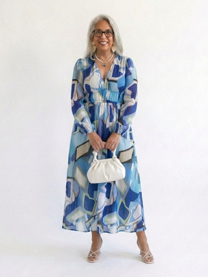 Elloise | Women's V-Neck Floral Wedding Guest Maxi Dress