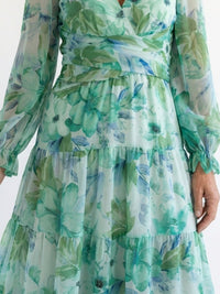 Elloise | Women's V-Neck Floral Wedding Guest Maxi Dress