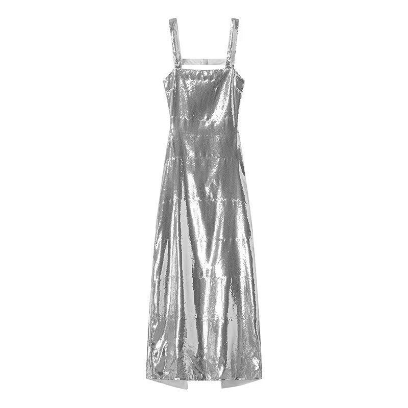 Elloise | Women's Elegant Maxi Dress in Silver