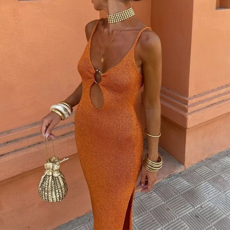 Elmina | Women's V-Neck Maxi Dress