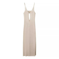 Elmina | Women's V-Neck Maxi Dress in Ivory