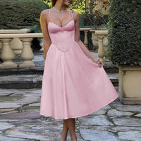 Elodie | Women's Soft Elegant Midi Dress in Pink