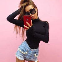 Eloise | Women's Bodycon Long Sleeve Bodysuit in Black