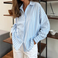 Elowen | Women's Button-Front Striped Blouse