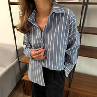 Elowen | Women's Button-Front Striped Blouse