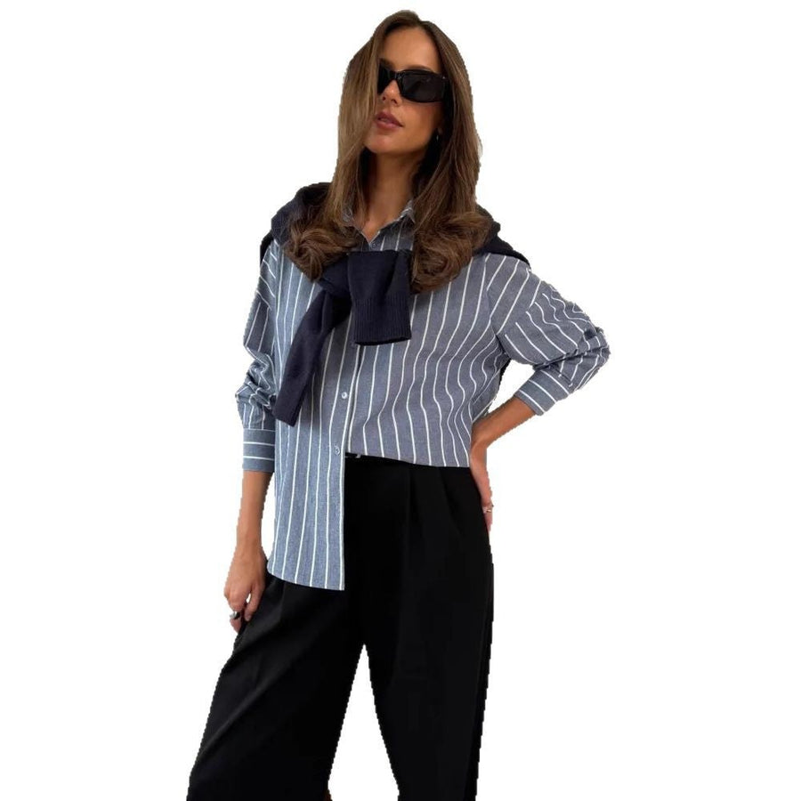 Elowen | Women's Button-Front Striped Blouse