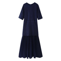 Elowen | Women's Modern Maxi Dress in Dark Blue