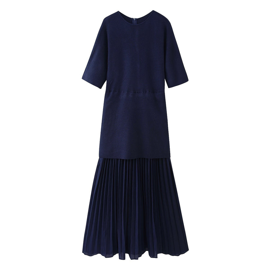Elowen | Women's Modern Maxi Dress in Dark Blue