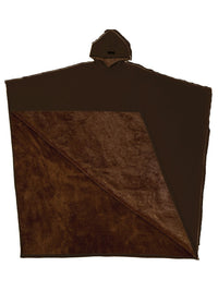 Elsa | Women's Cozy Hooded Fleece Soft Poncho – Fleece Jacket in Dark Brown