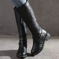 Elsie | Women's Knee-High Buckle-Strap Leather Boots