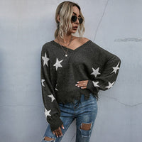 Elvina | Women's Asymmetric Knit Sweater in Dark Gray