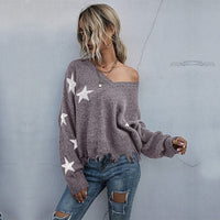 Elvina | Women's Asymmetric Knit Sweater in Purple