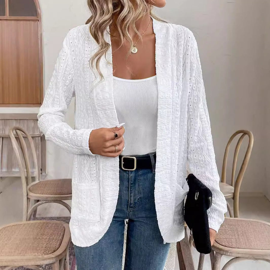 Elvira | Women's Knit Elegant Cardigan in White