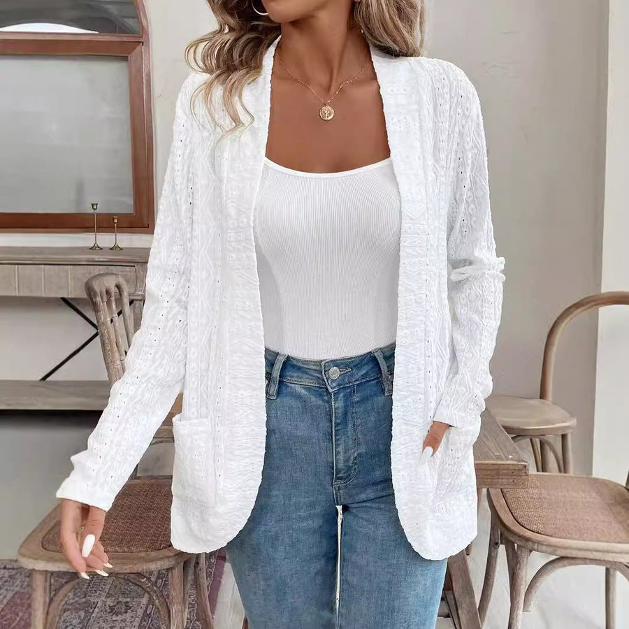 Elvira | Women's Knit Elegant Cardigan in White