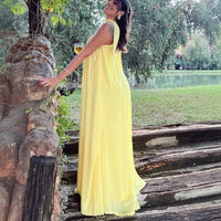 Elysande | Women's Flowing Maxi Dress in Yellow