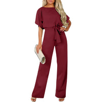 Emeline | Women's Tie Belt Belted Jumpsuit