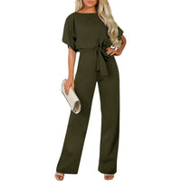 Emeline | Women's Tie Belt Belted Jumpsuit