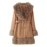 Emeline | Women's Waist Belt Voluminous Belted Elegant Jacket in Caramel