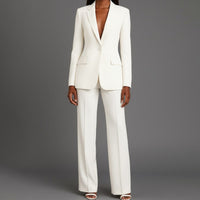 Emerson | Women's Tailored Single-Button Blazer Pants Suit Set in Blue