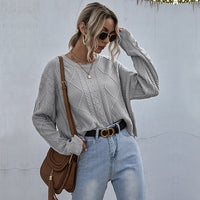Emmeline | Women's Knit Sweater in Light Gray