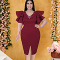 Enid | Women's Bodycon Voluminous Ruffle Elegant Dress