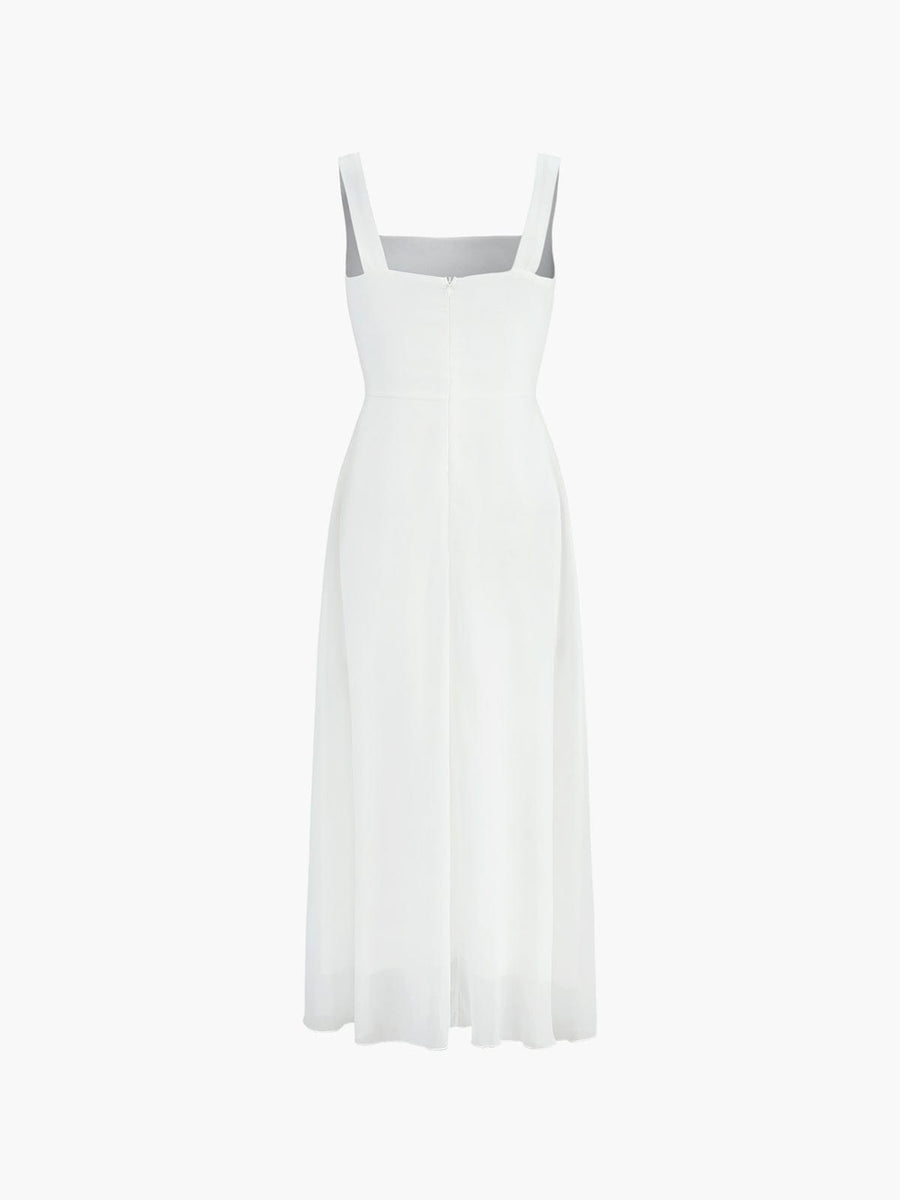 Enora | Women's A-Line Square Neck Wedding Guest Midi Dress