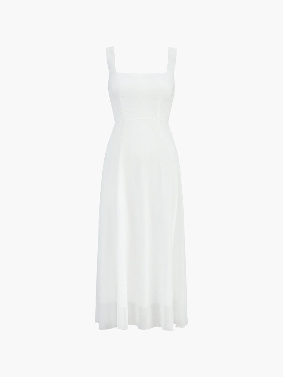 Enora | Women's A-Line Square Neck Wedding Guest Midi Dress
