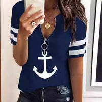 Enora | Women's Zip Short Sleeve Sweater