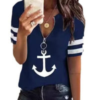 Enora | Women's Zip Short Sleeve Sweater