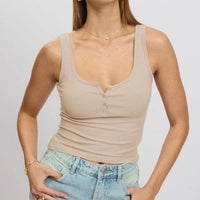 Esmeray | Women's Button-Front Top in Apricot