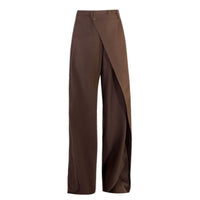 Esperanza | Women's Asymmetric Elegant Pants – Dress Pants in Chestnut Brown